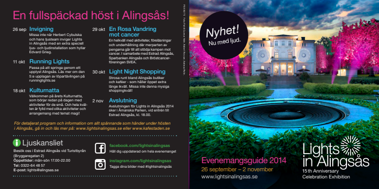 Lights in Alingsås - informationsfolder med slinga