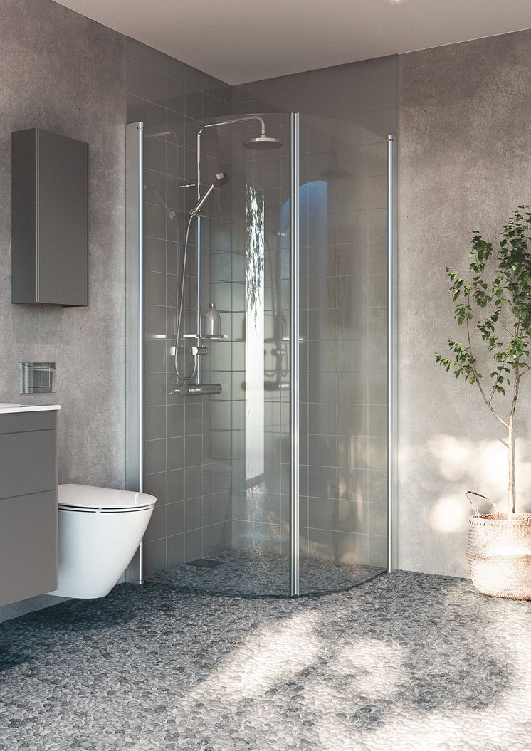  Enkelhet i badrummet med den nya stilrena duschväggserien Ifö Space 