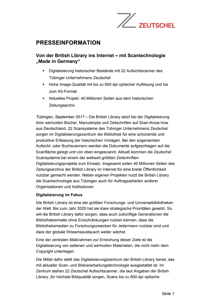 Von der British Library ins Internet – mit Scantechnologie „Made in Germany“