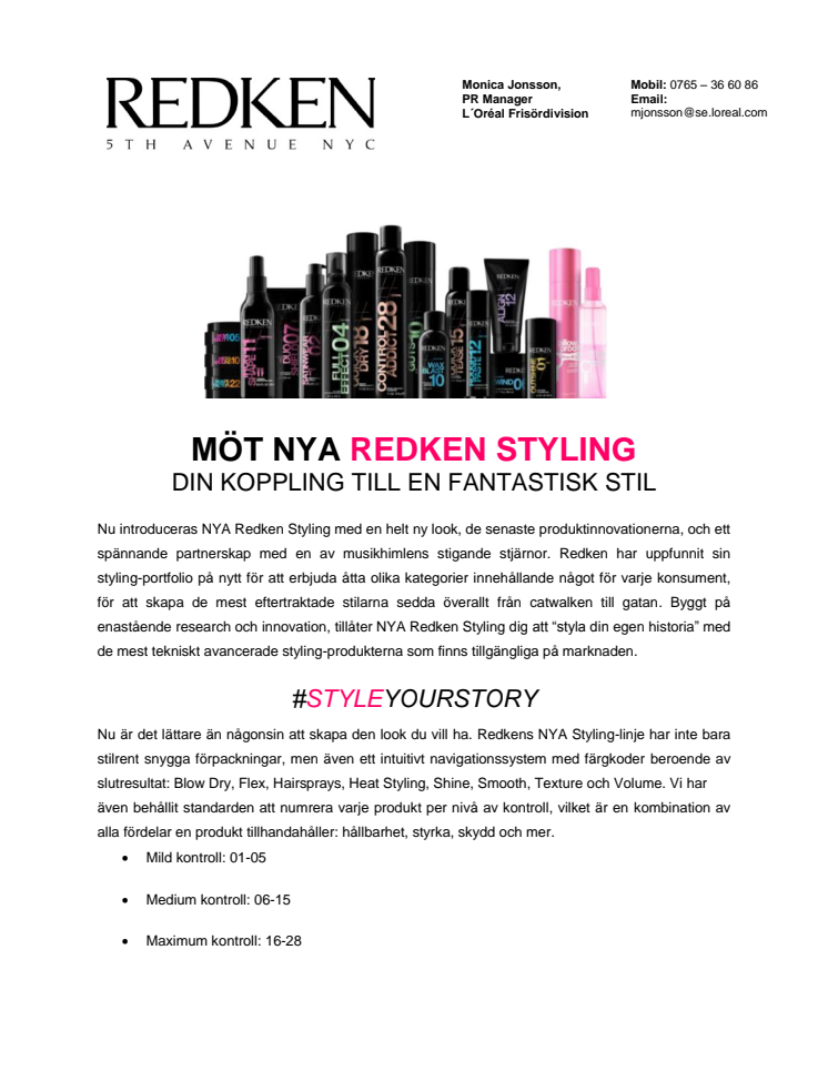 MÖT NYA REDKEN STYLING