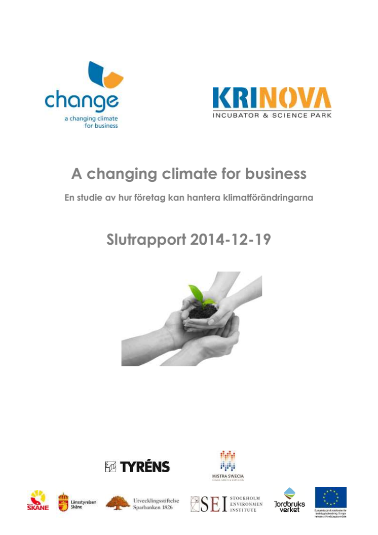Slutrapport A changing climate for business