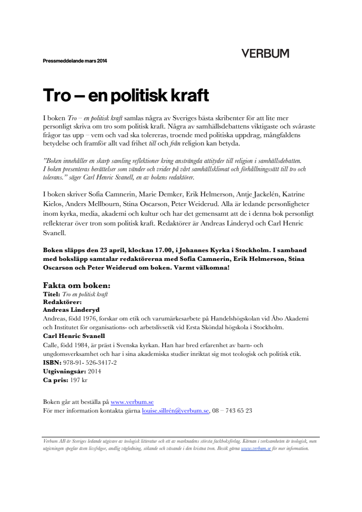 Tro – en politisk kraft