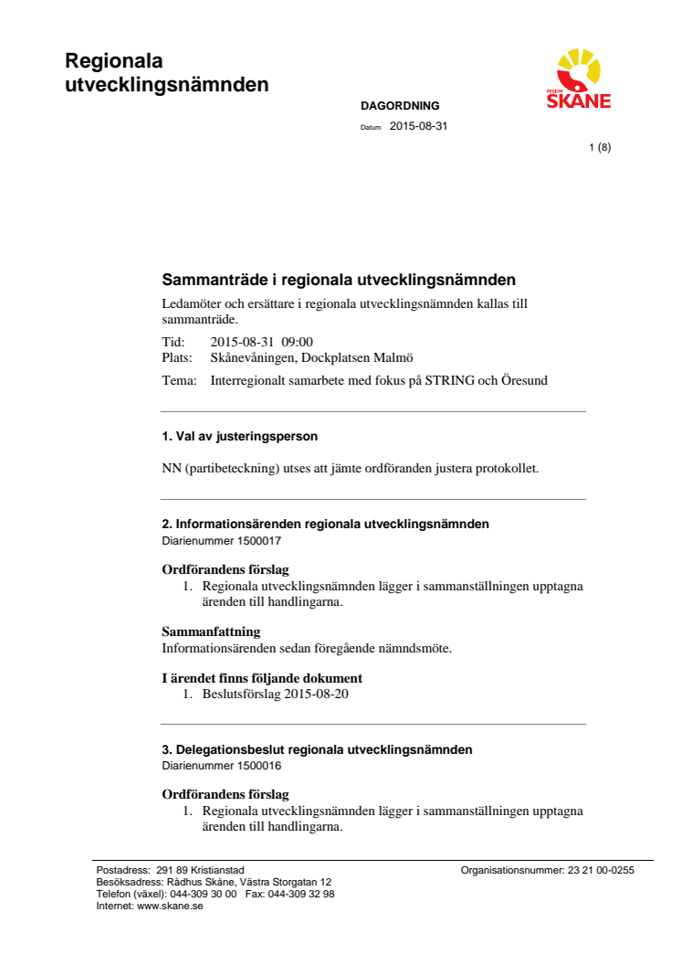 Skånsk besöksnäring får 7,5 miljoner, nytt kluster för industrin och satsning på Materials Business Center 