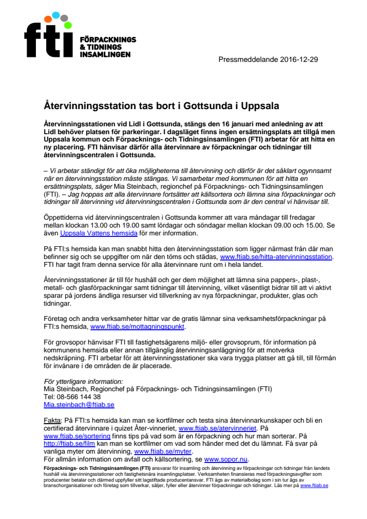 Återvinningsstation tas bort i Gottsunda i Uppsala