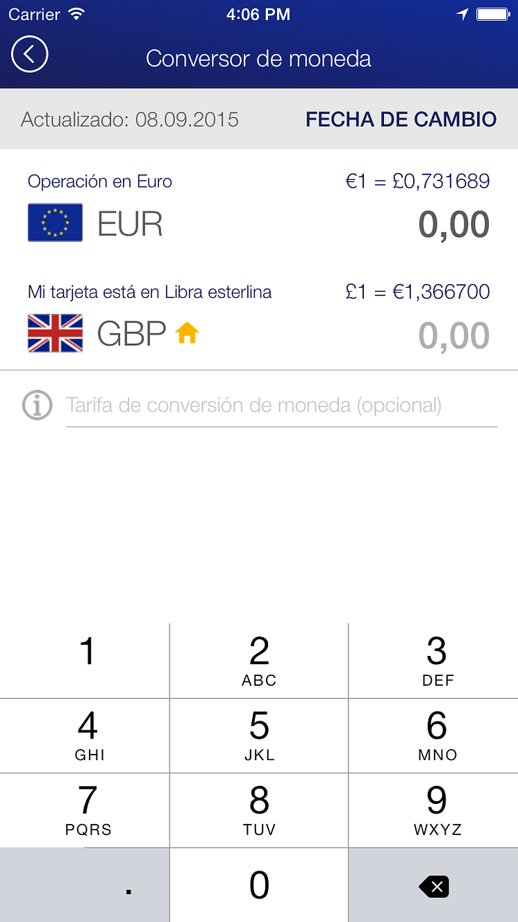 Visa Travel Tools App_Currency converter