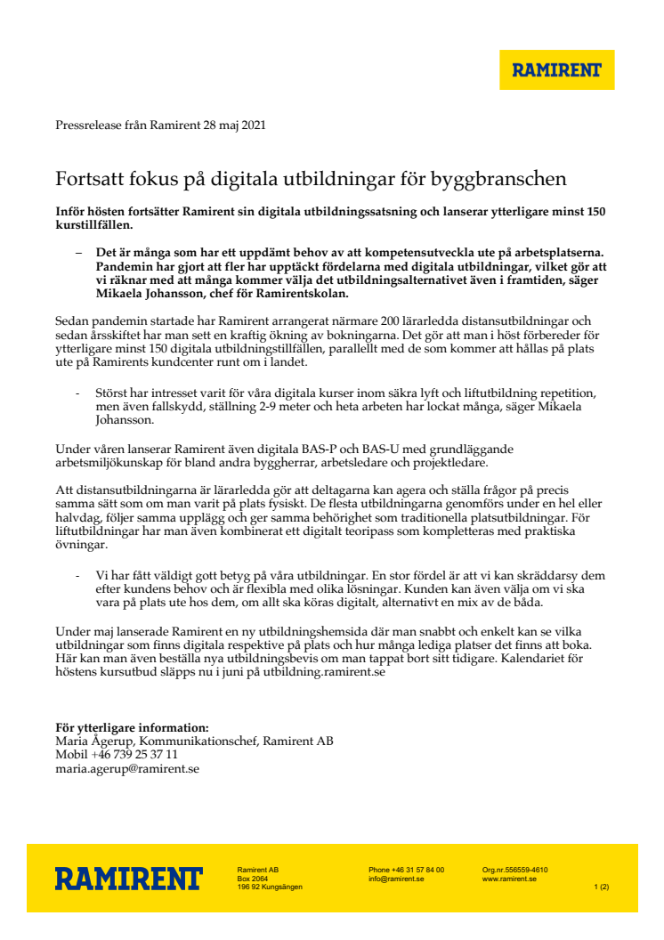 Fortsatt fokus på digitala utbildningar för byggbranschen 