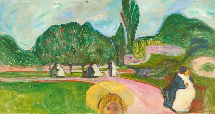 Edvard Munch: Kyssende par i parken / Kissing Couples in the Park (1904)