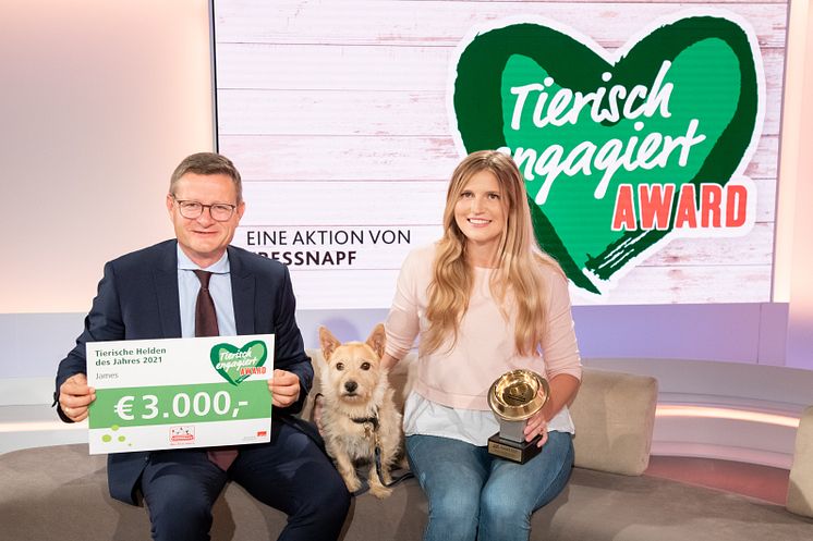 Fressnapf TEA 2020 Tierischer Held James mit Felicitas Bedynek