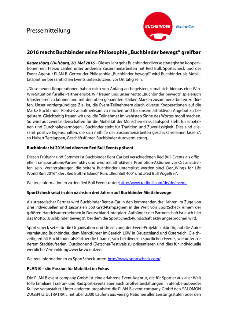 2016 macht Buchbinder seine Philosophie "Buchbinder bewegt" greifbar