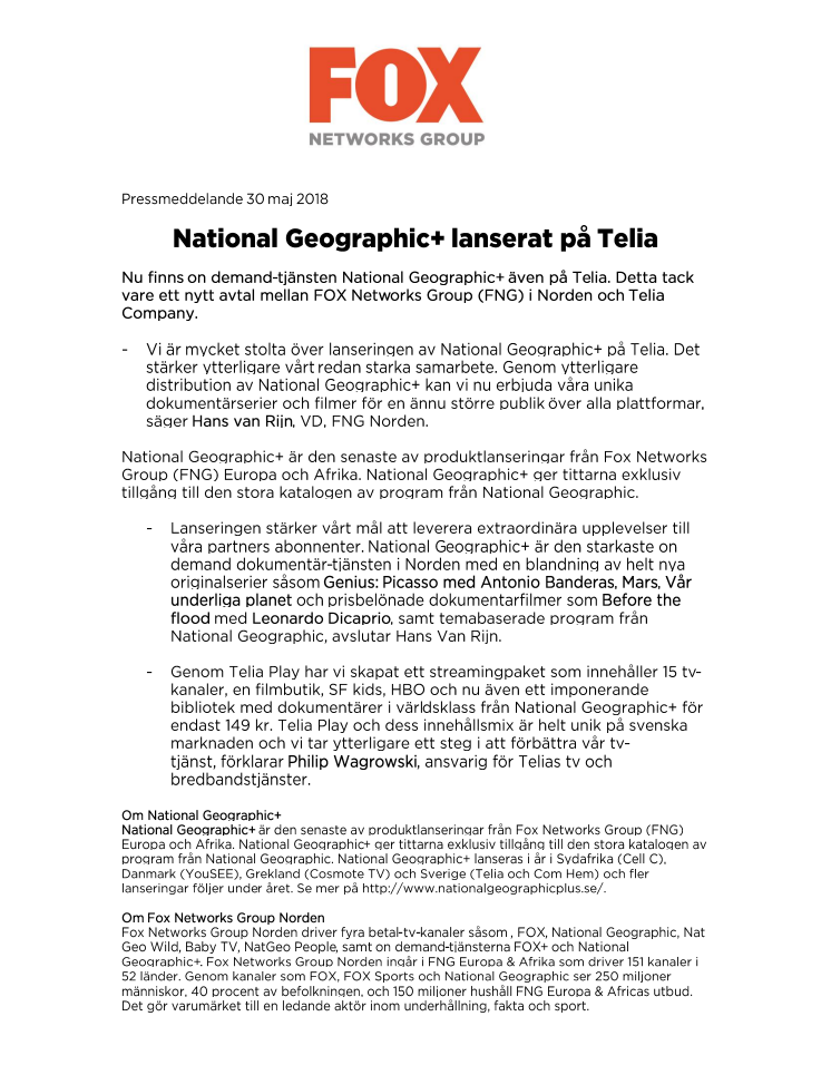 ​National Geographic+ lanserat på Telia
