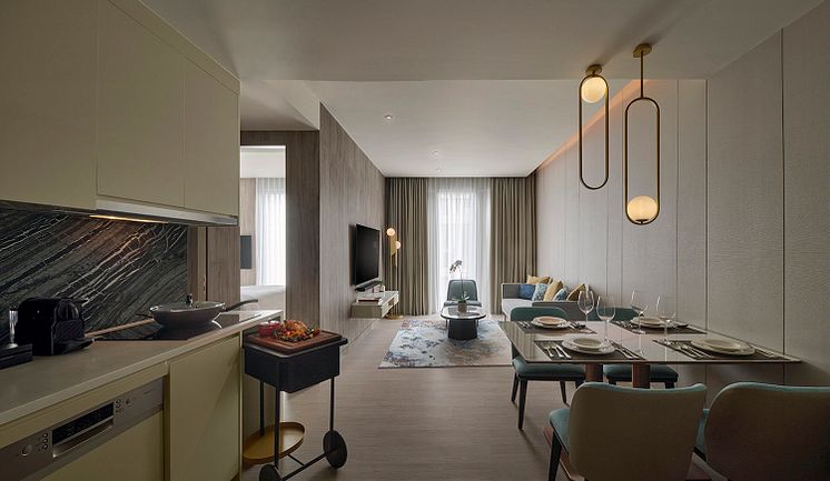 2 bedroom suite - living & pantry v2