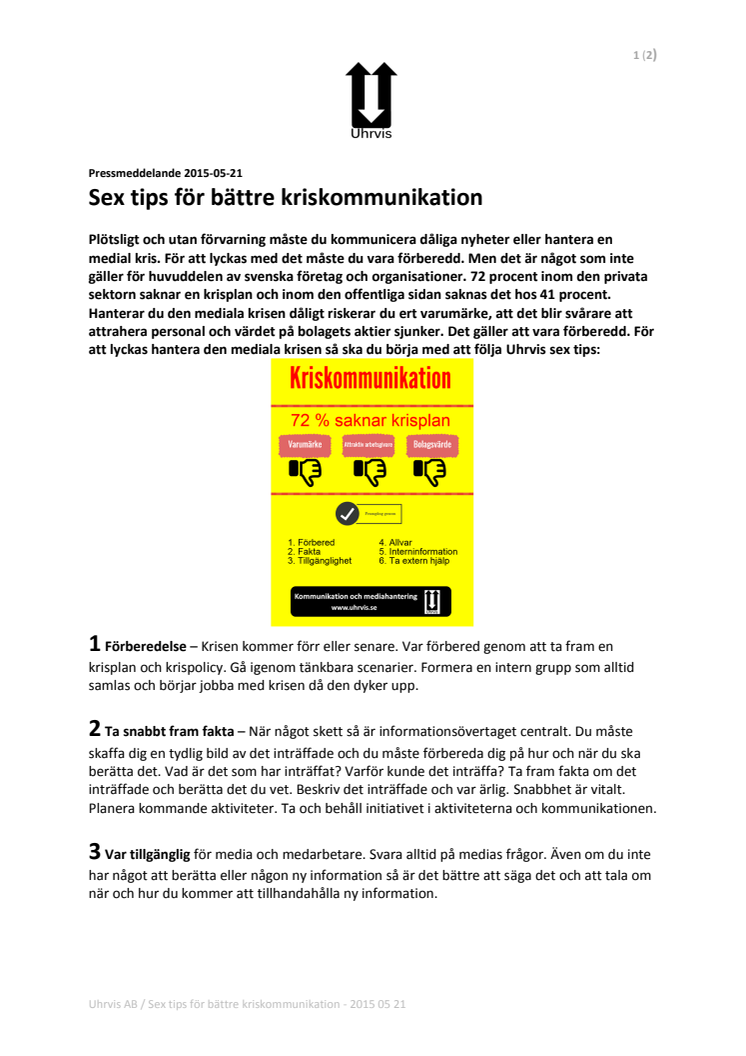 Sex tips för bättre kriskommunikation