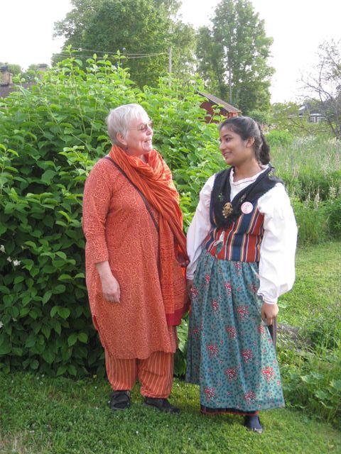 My granddaughter and me at midsummer in Sweden 2011