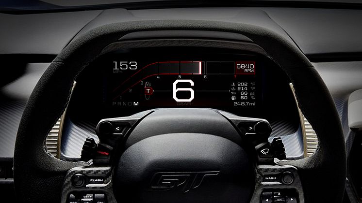 A Ford GT digitális műszerfala