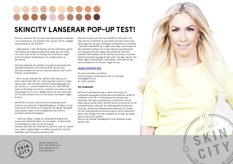 SKINCITY LANSERAR POP-UP TEST