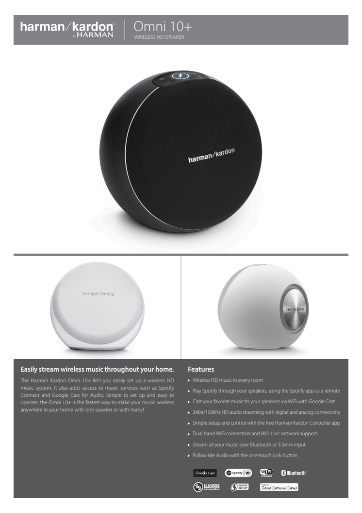 Harman Kardon OMNI+ levererar trådlöst HD-ljud i alla rum