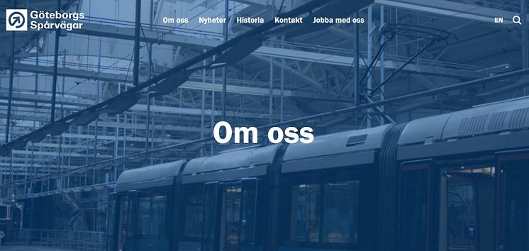 Om oss - Göteborgs Spårvägars nya hemsida