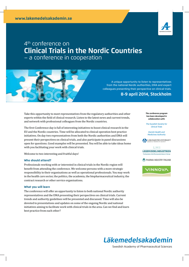 Invitation 4th conference on Clinical Trials in the Nordic Countries