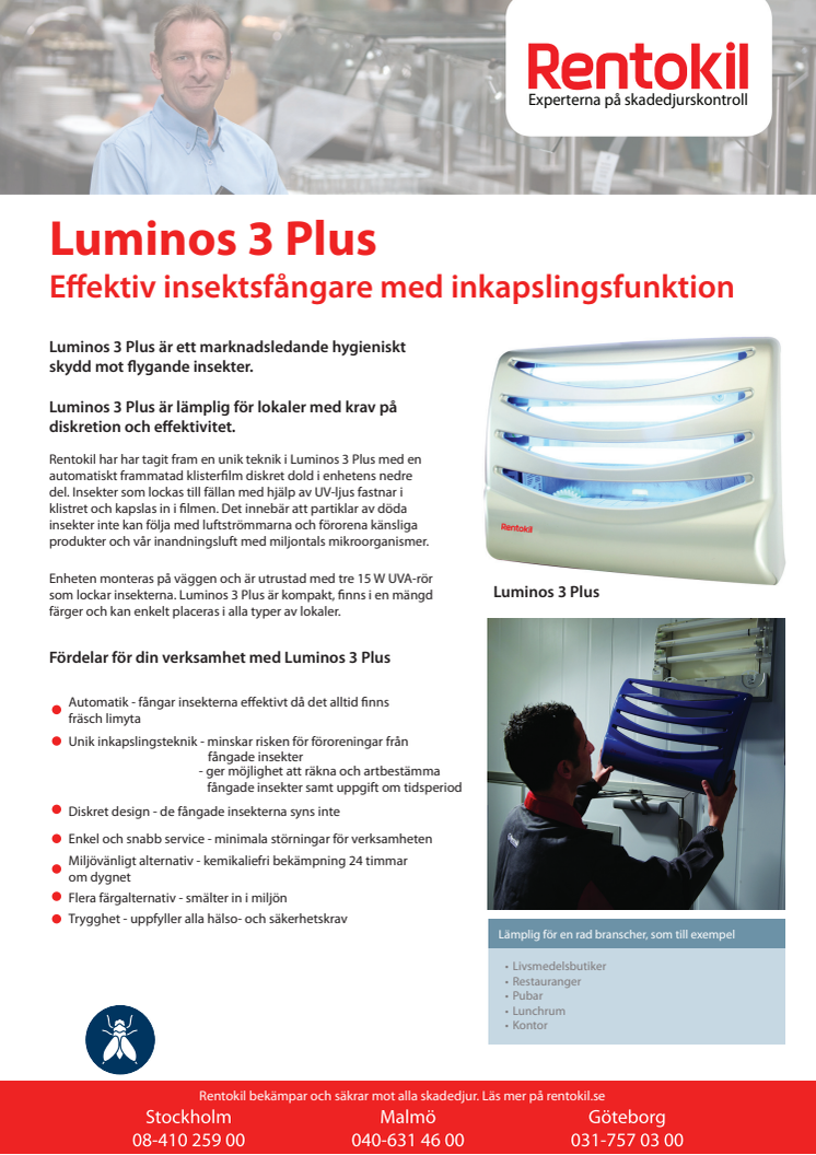 Luminos 3 Plus Effektiv insektsfångare med inkapslingsfunktion