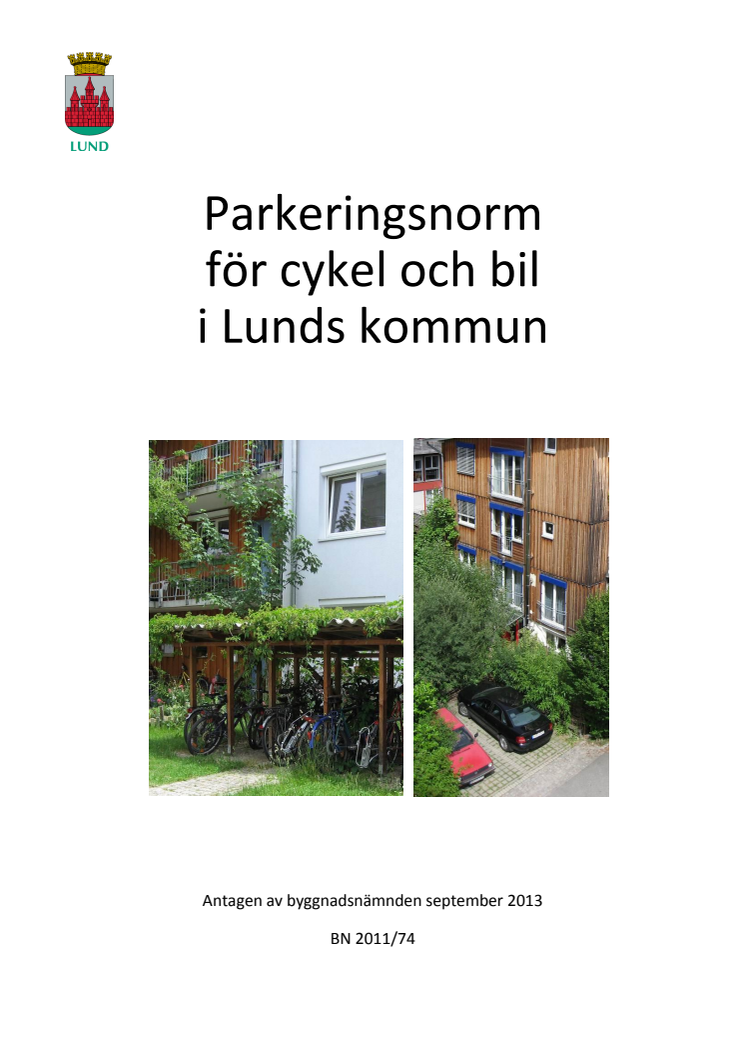 Parkeringsnorm för Lunds kommun