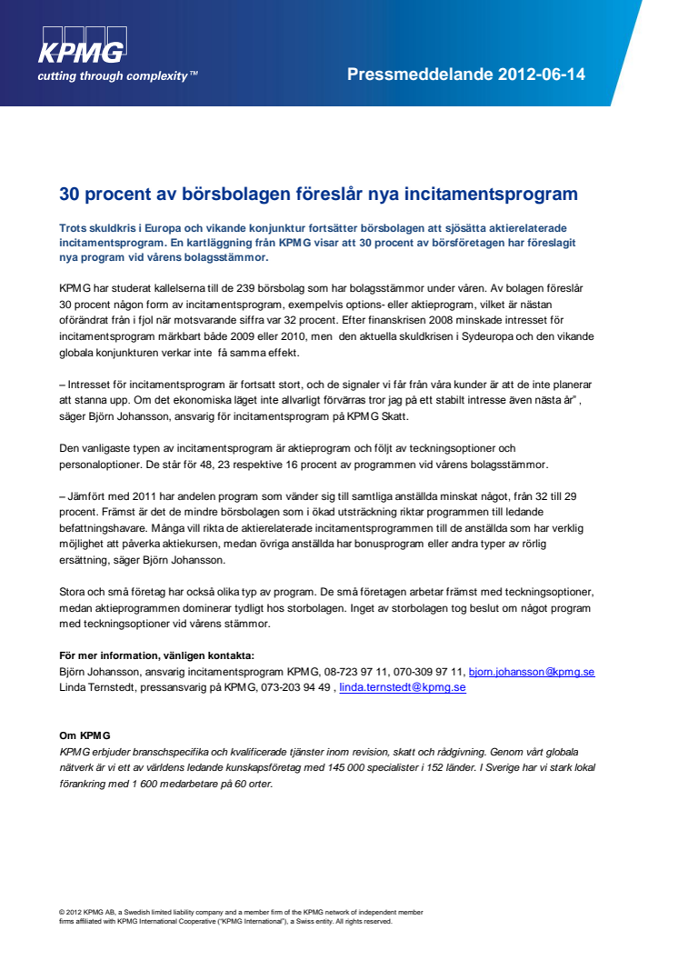 30 procent av börsbolagen föreslår nya incitamentsprogram