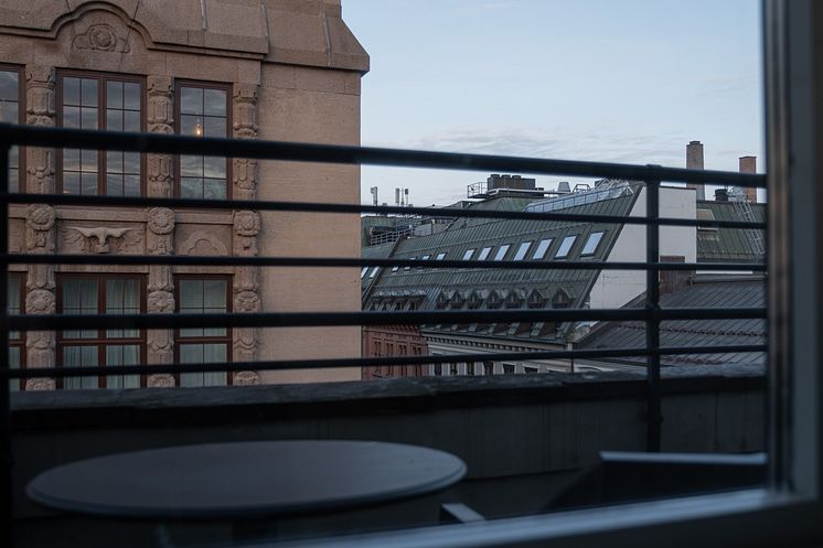 View from single room with balcony in Oslo