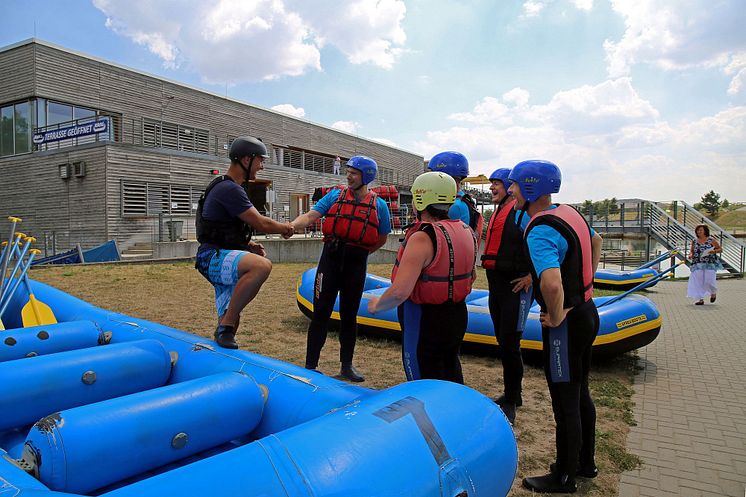 Kanupark Markkleeberg - Einweisung vor dem Wildwasser-Rafting