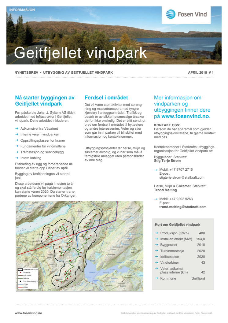 Nyhetsbrev Geitfjellet #1 - 2018