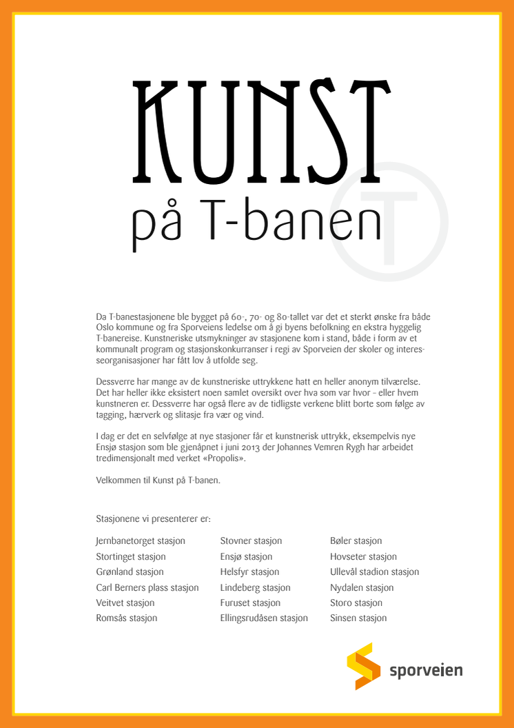 Kunst og kultur på T-banen