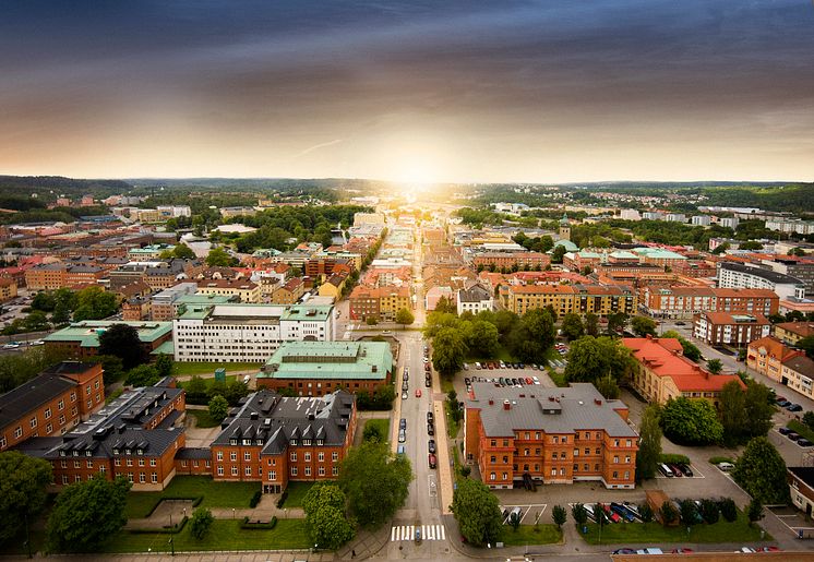 Vy över Borås stadskärna