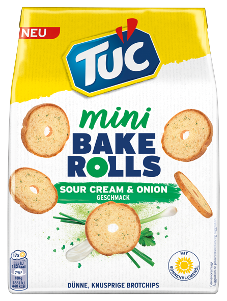 TUC Bake Rolls Mini Sour Cream & Onion 150g