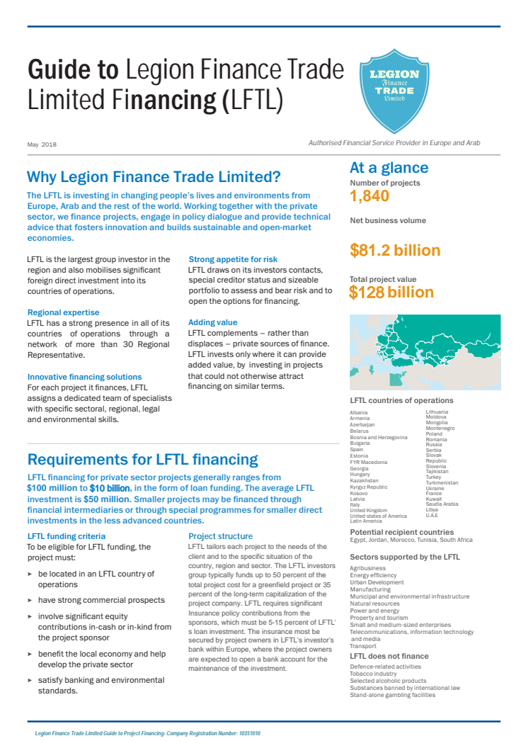 Legion Finance Trade Limited's Guide to project financing