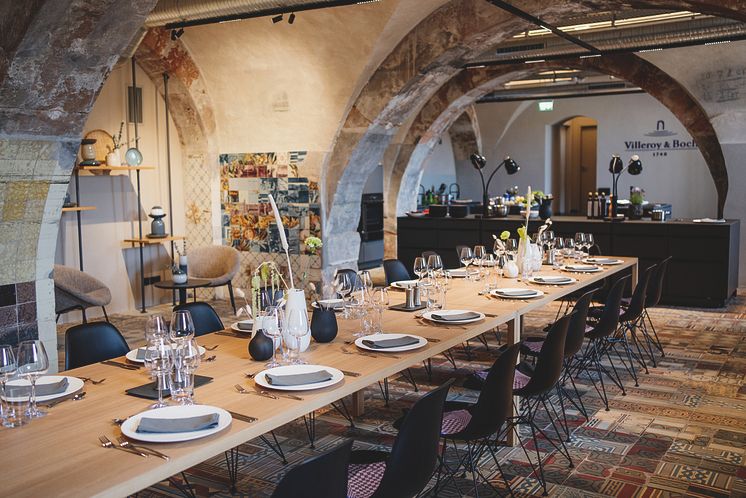 Unser Kochstudio La Cuisine in dem Gewölbekeller der Alten Abtei in Mettlach. Hier finden Kochveranstaltungen mit spannenden Gästen statt - und das bei ganz besonderer Atmosphäre.