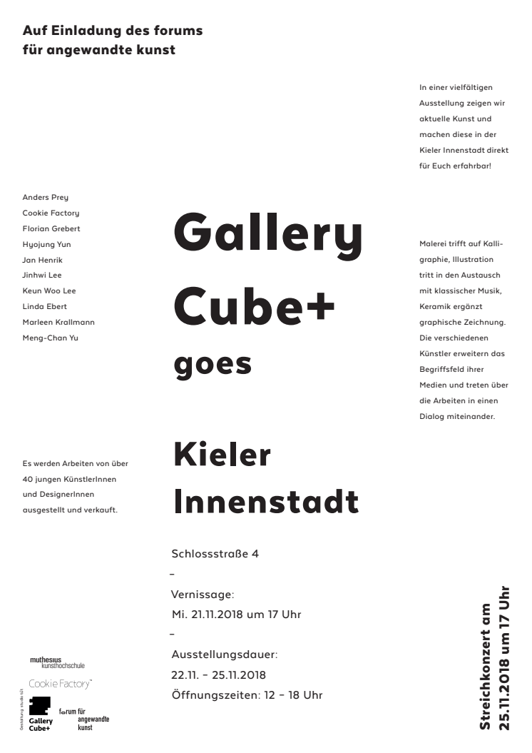 Gallery Cube+ Veranstaltungsplakat