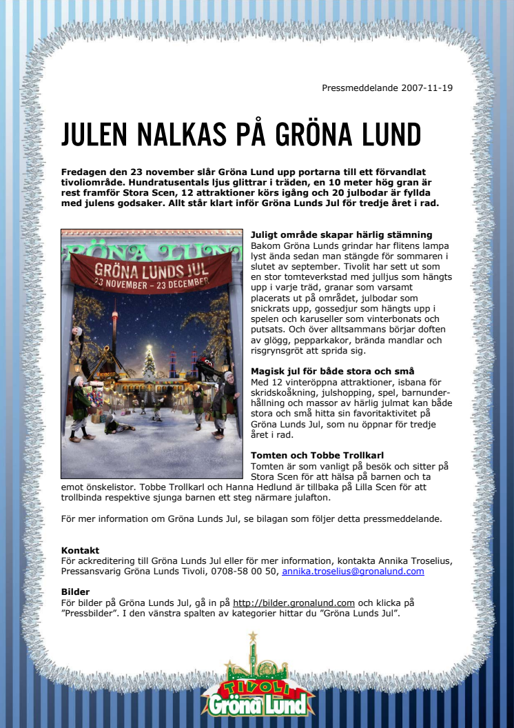 JULEN NALKAS PÅ GRÖNA LUND