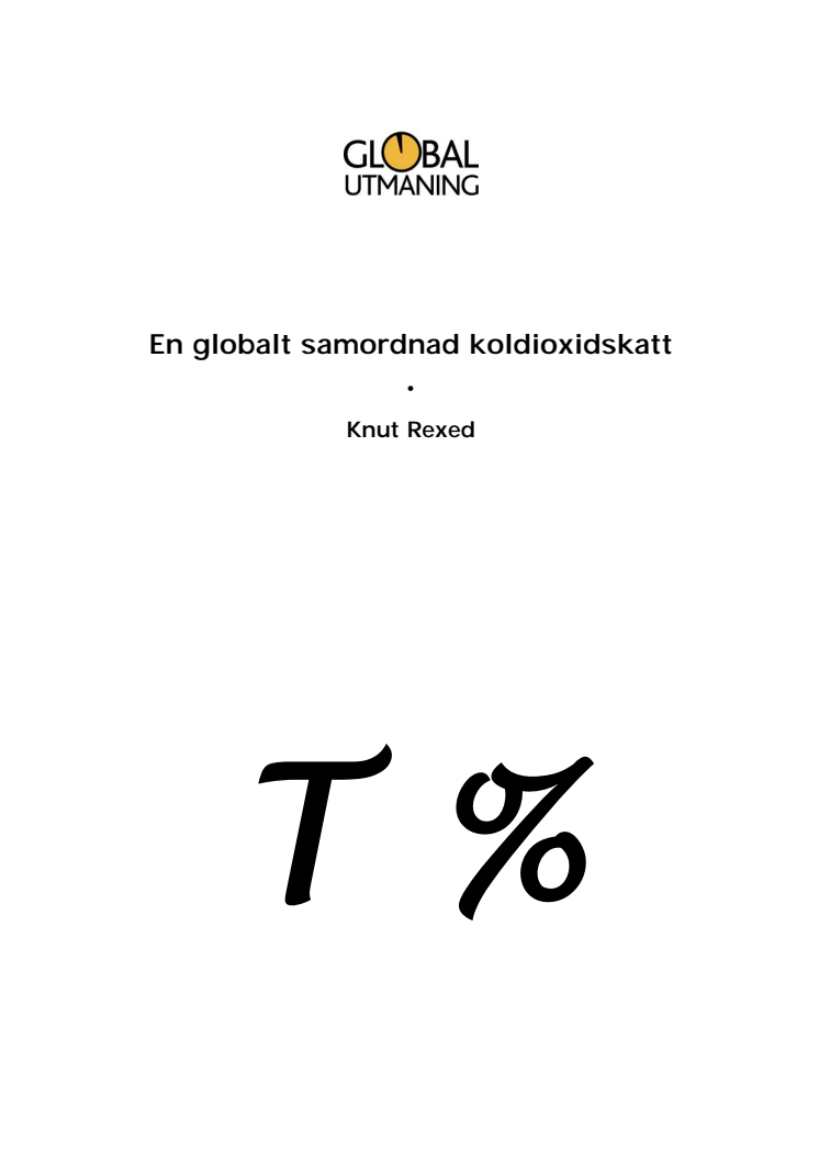 En globalt samordnad koldioxidskatt