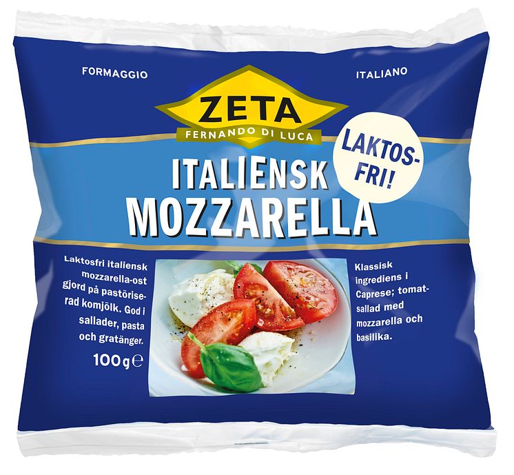 Laktosfri mozzarella från Zeta