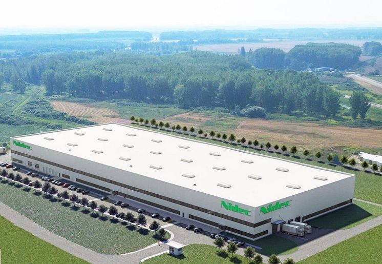 A rendering of the new Nidec Elesys Europe factory