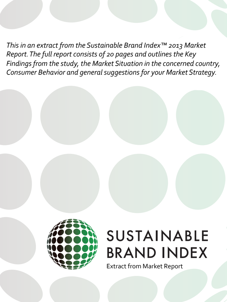 Extract from Sustainable Brand Index 2013 - Market Report