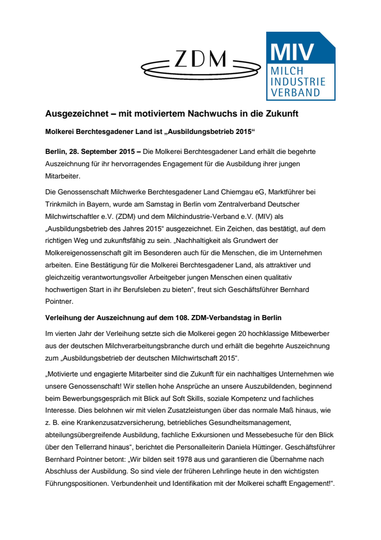 Ausgezeichnet – mit motiviertem Nachwuchs in die Zukunft