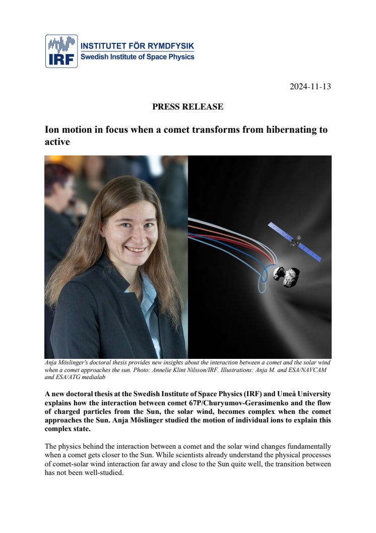 Press release_Ion motion in focus when a comet transforms from hibernating to active.pdf