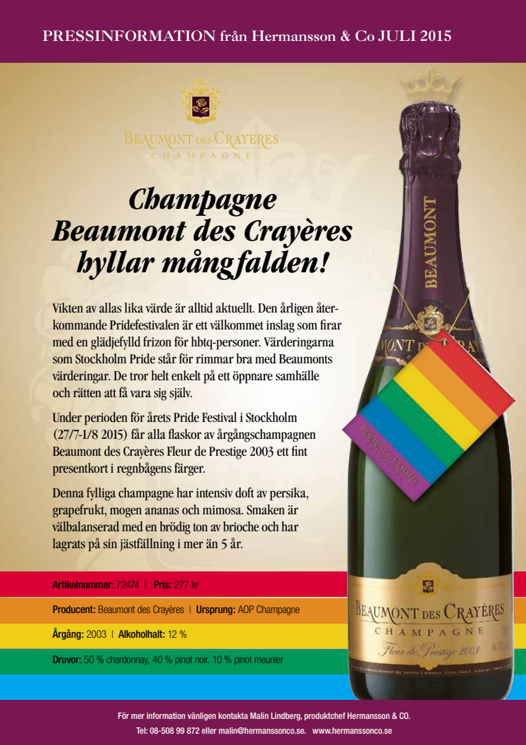 Champagne Beaumont des Crayères hyllar mångfalden!