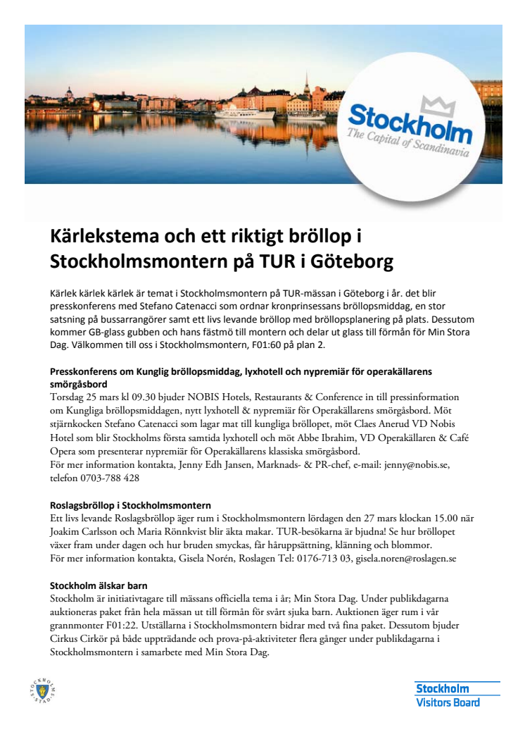 Kärlekstema och ett riktigt bröllop i Stockholmsmontern på TUR i Göteborg