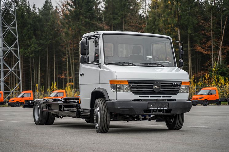 Diesel raus - E-Achse rein:  Mercedes E-Vario Retrofit von PAUL Nutzfahrzeuge mit E-Transport Achse von BPW Bergische Achsen Wiehl 