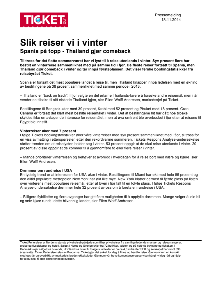 53 prosent av oss planlegger en utenlandsreise i vinter