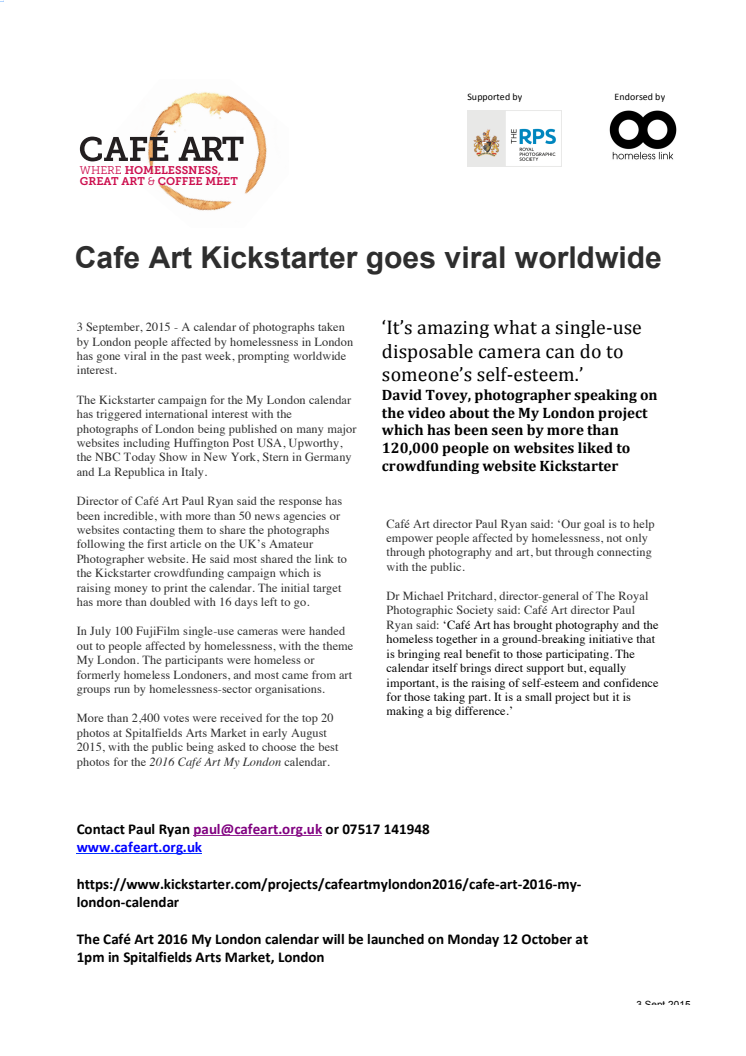 Cafe Art Kickstarter goes viral worldwide