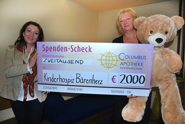 Columbus Apotheke International unterstützt im Jubiläumsjahr 2015 das Kinderhospiz Bärenherz