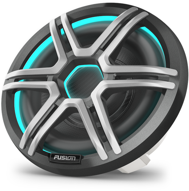 FusionApolloSubwoofer_10inch_SportsGray_FrontLeft_Cyan.png