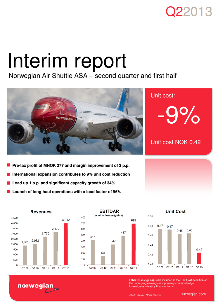 Norwegian Q2 13 Report