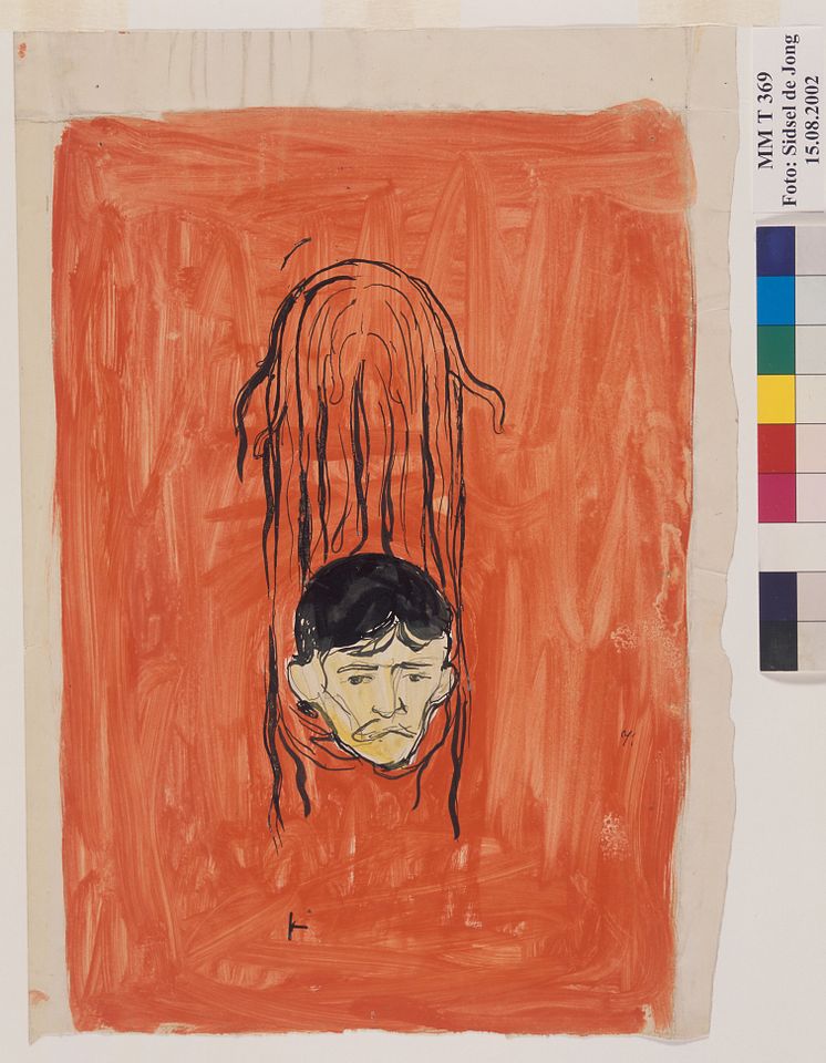 Edvard Munch: Selvportrett i kvinnehår. Salomeparafrase / Self- Portrait in Woman's Hair: Salome Paraphrase (1895–1896)